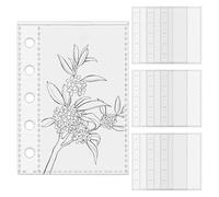 Protège-Documents - 10 Pièces M5 Pochettes Pour Cartes Pour Classeur À 5 Anneaux,Protège-Cartes Transparents pour Photos, Croquis, Reçus, Billets, Autocollants - Pour Artistes, Dessinateurs, Étudiants