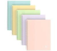 Protège-documents à spirale Oxford School Life A5 40 pochettes 80 vues Modèle aléatoire Rose pastel; Vanille pastel ; Bleu pastel; Vert pastel ; Violet pastel G