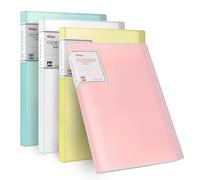 Protège Documents A4, Lot de 4 Affichage Livre Présentation avec 30 Pochettes Transparentes, Dossier de Fichiers, Classifier Rangement, Couverture Translucide Multicolore