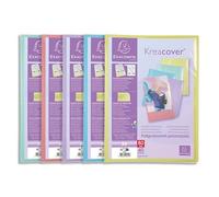 Protège-documents en polypropylène Kreacover Pastel 80 vues - A4 - Couleurs assorties
