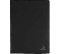 Exacompta - Réf. 8561E - Carton de 8 Protèges-documents OPAK - 60 pochettes grainées antireflet - 120 vues - pour format A4 - dimensions 24 x 32 cm - couverture en polypro souple - couleur noir