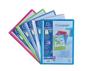 Protège-documents Exacompta polypropylène translucides personnalisables A4 - 20 pochettes - 40 vues - couleurs assorties