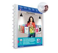 Protège-documents Oxford variozip polyvision a4 40 vues / 20 pochettes amovibles couverture polypro incolore