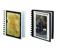 Viquel GEODE - Protège document en plastique avec pochettes amovibles - Porte vues personnalisable - Reliure 60 Vues (30 pochettes) - Format A4 Maxi - Coloris noir