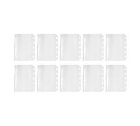 Protège-Documents Transparents - 10 Pièces 5 Anneaux M5 Pochettes à Reçus avec Zip,Pages Protectrices Pour Classeur - pour Étudiants Enseignants Voyageurs Stickers Photos Cartes Reçus