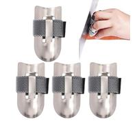Protège-doigts pour couper les aliments - Couvertures de protection en acier inoxydable, gants de cuisine sûrs et | Lot de 4 protège-doigts pour hacher, hacher, sculpter et préparer les