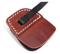 Protège-doigts pour tir à l'arc, gant de tir à l'arc traditionnel recourbé avec sangle réglable, protection des doigts fabriquée à la main pour archers nus, languette à 3 doigts en cuir (7,2 x 6,1 cm)