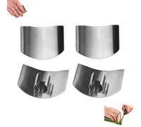Protège-doigts réglable en acier inoxydable pour la découpe | Accessoire de sécurité pour la découpe en cuisine ; disponible en modèles pour un ou deux doigts ; lot de 4 pièces.
