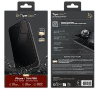 Protège-écran en verre trempé TigerGlass Pro Confidentiel 9H+ pour iPhone 17 et iPhone 16 Pro