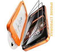 Protège-écran verre trempé - iPhone 17 Pro Max - Au-delà de 9H (12×) - Résiste chutes 3,6 m - Bords noirs 3D 1:1