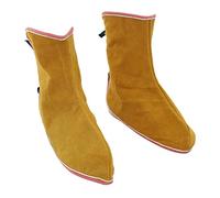 Protège en Cuir Jaune pour Soudage avec Clous Métalliques | protection contre le feu et la chaleur, protection sur la jambe, taille universelle, léger à transporter, longue durée de vie