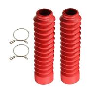 Protège-fourches 1 Paire de Soufflets de Protection Anti-poussière pour Fourche Avant de Moto Rouge, Soufflet d'amortisseur en Caoutchouc