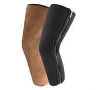 Protège-Genoux Hiver 50cm Pour Arthrose Douleurs | Laine synthétique douce, pour contact agréable, respirant, évacue humidité, 40cm taille compacte(Brown-50cm)