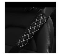 Protège Housse Protection D'épaule Voiture En Cuir PU Noir 3D Décoration Ceinture Sécurité Brodée 1 Pièce/2 Pièces ceinture doux(BK white 1PC)