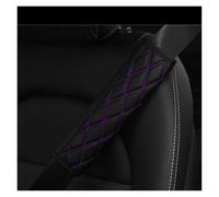 Protège Housse Protection D'épaule Voiture En Cuir PU Noir 3D Décoration Ceinture Sécurité Brodée 1 Pièce/2 Pièces ceinture doux(BK purple 1PC)