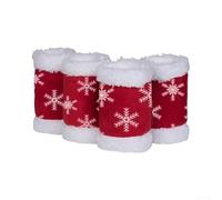 Protège-Jambes pour cheval Festif Motif Flocon Neige Protège-Jambes | Design festif pour uni flocons, doublure polaire épaisse, chaleur exceptionnelle, taille 20x32cm(Snowflake Pattern)
