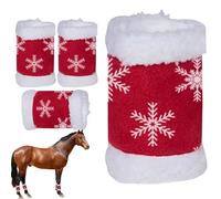 Protège-Jambes Pour Chevaux Brace Chaud Motif Flocon De Neige | 4 Pièces Bottes De Jambe Cheval De Noël Entraînement Équitation Quotidienne Protection Hivernale Sports Équestres Ferme