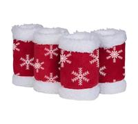 Protège-Jambes Pour Chevaux Brace Chaud Motif Flocon De Neige | 4 Pièces Bottes De Jambe Cheval De Noël Entraînement Équitation Quotidienne Protection Hivernale Sports Équestres Ferme