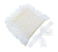 Protège-livre Ajustable en Tissu Blanc Dentelle et Nœud | Housse Matelassée Légère, Fermeture Réglable, pour Bible, Agenda et Lecture Quotidienne