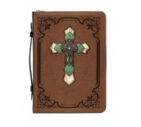 Protege Livre,Couverture Bible Sac à main for femme avec fermeture éclair et poignée, étui en cuir for Bible, hymnes, de transport for(2X-LARGE)