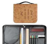 Protège-livre En Cuir Synthétique - Housse De Protection Pour Bible, Étui Portable, Pochette Durable | Étui De Transport Élégant Avec Poignée Pour Lecture, Études, Voyages, Église, École, Bureau, Bibl