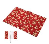 Protège-livre en Tissu Rouge Fleur de Cerisier A5, Couverture Réglable | Dorure Élégante, Motif Fleuri, Protection Poussière, Plis et Déchirures, Réutilisable pour Agendas, Lecture Maison