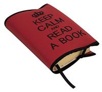 Protège livre ou housse de protection pour livres et agendas. Keep calm and read a book. plusieurs couleurs disponibles. (Rouge/Noire)