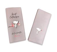 Protège Livret de Famille Personnalisé - Livret de Famille Catholique - Élégance et Protection avec notre article fabriqué et personnalisé en France - SP0201a (Nacré Rose)