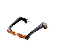 Protege Main Moto Protecteurs de guidon universels en aluminium CNC, gravure 3D, 7/8 pouces, pour moto, Scooter, vélos, levier de frein Protège-mains de guidon de moto(Orange)