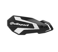 Polisport Protège-mains moto MX Flow – Kit montage universel – Noir/Blanc
