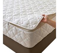 Protège-Matelas 140x190 180x200 160x200 - Housse Intégrale 6 Côtés à Fermeture Éclair - Drap-Housse Protecteur, Doux et Lavable - Surmatelas Zippé Amovible(Blanc,160x190x35cm)