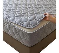 Protège-Matelas 140x190 180x200 160x200 - Housse Intégrale 6 Côtés à Fermeture Éclair - Drap-Housse Protecteur, Doux et Lavable - Surmatelas Zippé Amovible(Gris,140x200x25cm)