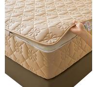 Protège-Matelas 140x190 180x200 160x200 - Housse Intégrale 6 Côtés à Fermeture Éclair - Drap-Housse Protecteur, Doux et Lavable - Surmatelas Zippé Amovible(Kaki,70x140x15cm)