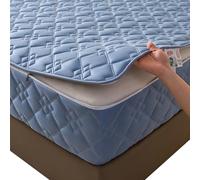 Protège-Matelas 140x190 180x200 160x200 - Housse Intégrale 6 Côtés à Fermeture Éclair - Drap-Housse Protecteur, Doux et Lavable - Surmatelas Zippé Amovible(Bleu,70x160x15cm)