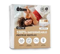 Protège Matelas 160x190 cm | Alèse Imperméable et Imperceptible | Coton Absorbant Hypoallergénique, Traitement Anti-acarien | Compatible Bonnet Jusqu'à 40 cm | Certifié Oeko-TEX | Ôhm