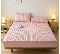 Protege Matelas 160x200 Matelassé - Bonnet jusqu'à 40cm avec Élastique Tout Autour Alese Pas imperméable(Pink,80x200+15cm)