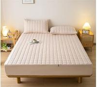 Protege Matelas 160x200 Matelassé - Bonnet jusqu'à 40cm avec Élastique Tout Autour Alese Pas imperméable(Brown,80x190+30cm)