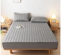 Protege Matelas 160x200 Matelassé - Bonnet jusqu'à 40cm avec Élastique Tout Autour Alese Pas imperméable(Gray,190x200+18cm)