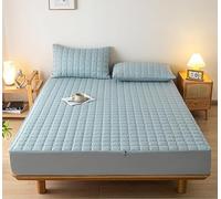 Protege Matelas 160x200 Matelassé - Bonnet jusqu'à 40cm avec Élastique Tout Autour Alese Pas imperméable(Light Blue,105x200+20cm)