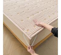 Protège Matelas 60/140/160 Surmatelas Matelassé avec 4 Coins Elastiques Respirant Alèse Drap Housse Antidérapant Matelas Couvre Moelleux Broderie Lavable Housse de Protection Matelas(120x180cm,Beige B
