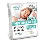 Protege Matelas 90x190/200 100% Imperméable Qualité Supérieure Oeko-TEX® Fibre Luxe Ecologique Tencel Alese Forme Drap-Housse Grand Bonnet 30 cm Discret Respirant Isolateur de lit antiacarien