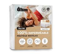 Protège Matelas 90x190 cm | Alèse Imperméable et Imperceptible | Coton Absorbant Hypoallergénique, Traitement Anti-acarien | Compatible Bonnet Jusqu'à 40 cm | Certifié Oeko-TEX | Ôhm