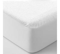 Protège Matelas 90x190 cm Coton Bouclette éponge - Imperméable Blanc