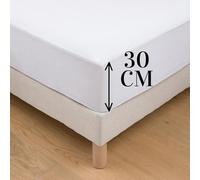 Protege Matelas - ALESE 160 x 200 cm Impermeable Blanc Queen Size avec Un Bonnet de 30 cm Extensible plastifié