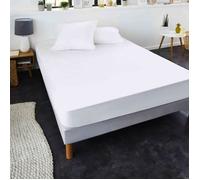 Protège matelas anti-acariens imperméable molleton 100% coton 140x190/200 - Blanc - SweetNight
