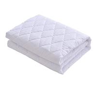Protège Matelas Coton/Ultra Doux/Hautement RespirantSurmatelas Lavable Machine/Résistant Aux Déchirures-Housse De Matelas élastique 4 Coins Elastiques-Alèse Drap Style Ajusté/Hôtel,White-150×200cm