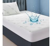 Protège-matelas de luxe en coton à l'aloe vera - Résistant à l'eau - Hypoallergénique - Anti-bactérien - Anti-poussière - Absorbant - Anti-mites - Lavable, Tissu-éponge imperméable, Bunk