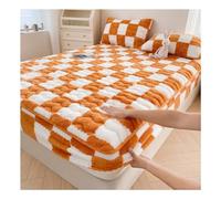 Protège-matelas double en velours polaire doux avec sangles élastiques, housse de matelas respirante pour chambre à coucher, dortoir, draps-housses lavables (couleur : noir, taille : double-90 x 200