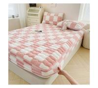 Protège-matelas double en velours polaire doux avec sangles élastiques, housse de matelas respirante pour chambre à coucher, dortoir, draps-housses lavables (couleur : noir, taille : double-90 x 200