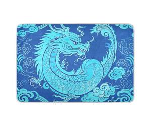 Protège-matelas doux et absorbant motif dragon chinois bleu porte-bonheur pour bébé, 132,1 x 86,4 cm (L x l)